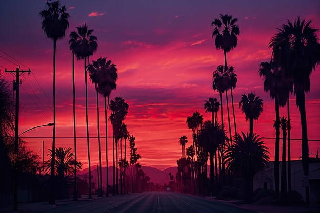 Los Angeles pink sky